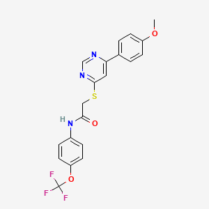 molecular formula C20H16F3N3O3S B2962739 2-((6-(4-methoxyphenyl)pyrimidin-4-yl)thio)-N-(4-(trifluoromethoxy)phenyl)acetamide CAS No. 1203166-39-5