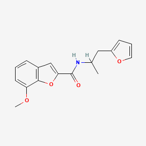 molecular formula C17H17NO4 B2962754 N-(1-(furan-2-yl)propan-2-yl)-7-methoxybenzofuran-2-carboxamide CAS No. 1251544-84-9