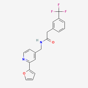 molecular formula C19H15F3N2O2 B2962755 N-((2-(furan-2-yl)pyridin-4-yl)methyl)-2-(3-(trifluoromethyl)phenyl)acetamide CAS No. 2034593-91-2
