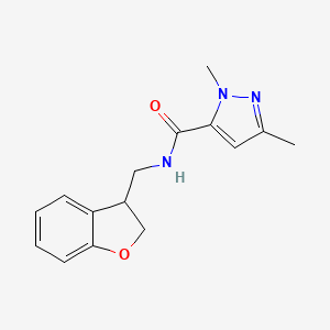 molecular formula C15H17N3O2 B2962767 N-[(2,3-二氢-1-苯并呋喃-3-基)甲基]-1,3-二甲基-1H-吡唑-5-甲酰胺 CAS No. 2097898-91-2