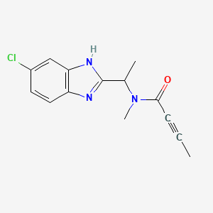 molecular formula C14H14ClN3O B2962778 N-[1-(6-Chloro-1H-benzimidazol-2-yl)ethyl]-N-methylbut-2-ynamide CAS No. 2411314-58-2