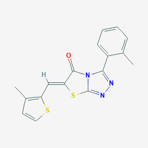 molecular formula C17H13N3OS2 B296278 3-(2-methylphenyl)-6-[(3-methyl-2-thienyl)methylene][1,3]thiazolo[2,3-c][1,2,4]triazol-5(6H)-one 