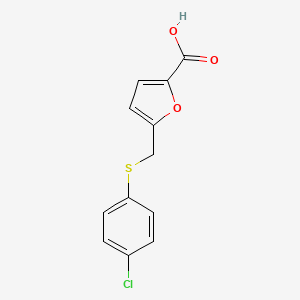 molecular formula C12H9ClO3S B2962780 5-{[(4-Chlorophenyl)sulfanyl]methyl}furan-2-carboxylic acid CAS No. 74556-53-9