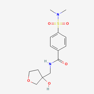 molecular formula C14H20N2O5S B2962789 4-(N,N-dimethylsulfamoyl)-N-((3-hydroxytetrahydrofuran-3-yl)methyl)benzamide CAS No. 2034202-23-6
