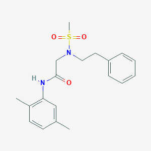 molecular formula C19H24N2O3S B296279 N-(2,5-dimethylphenyl)-2-[(methylsulfonyl)(2-phenylethyl)amino]acetamide 