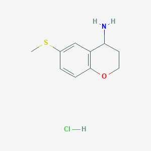 molecular formula C10H14ClNOS B2962791 6-Methylsulfanyl-3,4-dihydro-2H-chromen-4-amine;hydrochloride CAS No. 191608-15-8