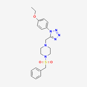 molecular formula C21H26N6O3S B2962795 1-(苯甲磺酰基)-4-((1-(4-乙氧苯基)-1H-四唑-5-基)甲基)哌嗪 CAS No. 1049390-34-2