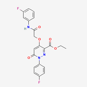 molecular formula C21H17F2N3O5 B2962810 Ethyl 1-(4-fluorophenyl)-4-(2-((3-fluorophenyl)amino)-2-oxoethoxy)-6-oxo-1,6-dihydropyridazine-3-carboxylate CAS No. 899943-34-1