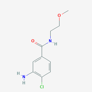 molecular formula C10H13ClN2O2 B2962828 3-amino-4-chloro-N-(2-methoxyethyl)benzamide CAS No. 926234-97-1