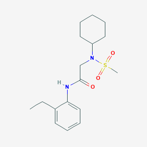 molecular formula C17H26N2O3S B296283 2-[cyclohexyl(methylsulfonyl)amino]-N-(2-ethylphenyl)acetamide 