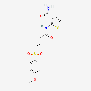 molecular formula C16H18N2O5S2 B2962831 2-(4-((4-Methoxyphenyl)sulfonyl)butanamido)thiophene-3-carboxamide CAS No. 941987-33-3