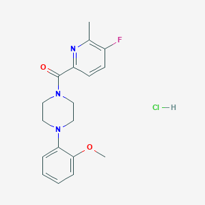 molecular formula C18H21ClFN3O2 B2962836 (5-Fluoro-6-methylpyridin-2-yl)-[4-(2-methoxyphenyl)piperazin-1-yl]methanone;hydrochloride CAS No. 2415600-56-3