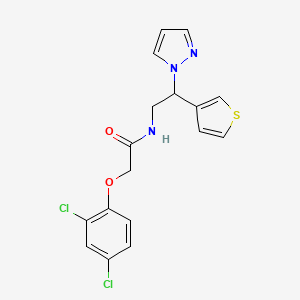 N-(2-(1H-pyrazol-1-yl)-2-(thiophen-3-yl)ethyl)-2-(2,4-dichlorophenoxy)acetamide