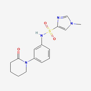 molecular formula C15H18N4O3S B2962845 1-methyl-N-(3-(2-oxopiperidin-1-yl)phenyl)-1H-imidazole-4-sulfonamide CAS No. 1428356-37-9