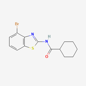 molecular formula C14H15BrN2OS B2962846 N-(4-bromobenzo[d]thiazol-2-yl)cyclohexanecarboxamide CAS No. 892857-69-1