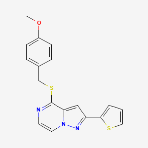 4-[(4-Methoxybenzyl)thio]-2-(2-thienyl)pyrazolo[1,5-a]pyrazine