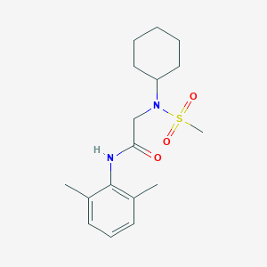 molecular formula C17H26N2O3S B296285 2-[cyclohexyl(methylsulfonyl)amino]-N-(2,6-dimethylphenyl)acetamide 