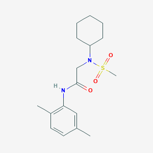 molecular formula C17H26N2O3S B296286 2-[cyclohexyl(methylsulfonyl)amino]-N-(2,5-dimethylphenyl)acetamide 