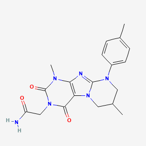 molecular formula C19H22N6O3 B2962868 2-[1,7-二甲基-9-(4-甲基苯基)-2,4-二氧代-7,8-二氢-6H-嘌呤[7,8-a]嘧啶-3-基]乙酰胺 CAS No. 845665-58-9