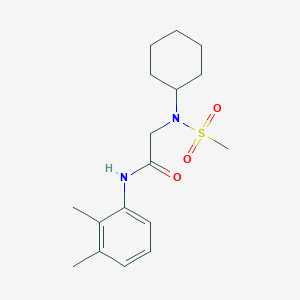 molecular formula C17H26N2O3S B296287 2-[cyclohexyl(methylsulfonyl)amino]-N-(2,3-dimethylphenyl)acetamide 