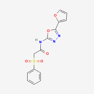 B2962871 N-(5-(furan-2-yl)-1,3,4-oxadiazol-2-yl)-2-(phenylsulfonyl)acetamide CAS No. 895463-10-2