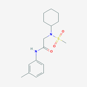 molecular formula C16H24N2O3S B296288 2-[cyclohexyl(methylsulfonyl)amino]-N-(3-methylphenyl)acetamide 