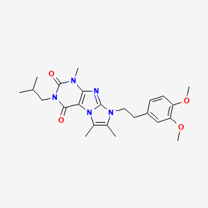 B2962881 8-(3,4-dimethoxyphenethyl)-3-isobutyl-1,6,7-trimethyl-1H-imidazo[2,1-f]purine-2,4(3H,8H)-dione CAS No. 896805-29-1