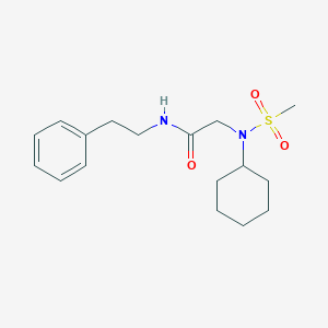 molecular formula C17H26N2O3S B296289 2-[cyclohexyl(methylsulfonyl)amino]-N-(2-phenylethyl)acetamide 