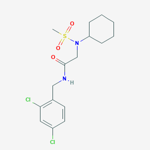 molecular formula C16H22Cl2N2O3S B296291 2-[cyclohexyl(methylsulfonyl)amino]-N-(2,4-dichlorobenzyl)acetamide 
