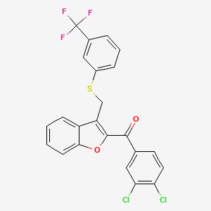 (3,4-Dichlorophenyl)[3-({[3-(trifluoromethyl)phenyl]sulfanyl}methyl)-1-benzofuran-2-yl]methanone
