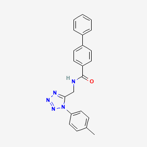 molecular formula C22H19N5O B2962912 N-((1-(p-tolyl)-1H-tetrazol-5-yl)methyl)-[1,1'-biphenyl]-4-carboxamide CAS No. 921074-19-3