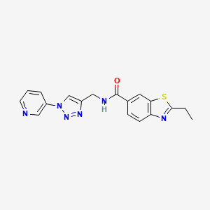 molecular formula C18H16N6OS B2962918 2-ethyl-N-((1-(pyridin-3-yl)-1H-1,2,3-triazol-4-yl)methyl)benzo[d]thiazole-6-carboxamide CAS No. 2034311-72-1