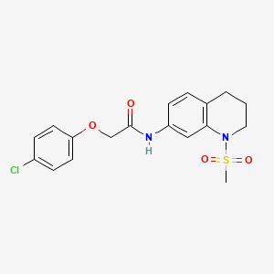 molecular formula C18H19ClN2O4S B2962919 2-(4-氯苯氧基)-N-(1-甲磺酰基-3,4-二氢-2H-喹啉-7-基)乙酰胺 CAS No. 946298-71-1