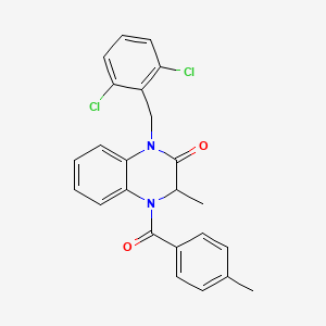 molecular formula C24H20Cl2N2O2 B2962921 1-[(2,6-dichlorophenyl)methyl]-3-methyl-4-(4-methylbenzoyl)-3H-quinoxalin-2-one CAS No. 317822-42-7