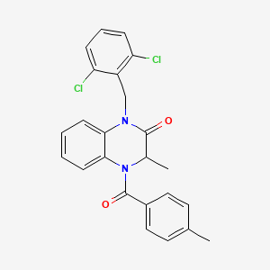 molecular formula C24H20Cl2N2O2 B2962921 1-[(2,6-二氯苯基)甲基]-3-甲基-4-(4-甲基苯甲酰)-3H-喹喔啉-2-酮 CAS No. 317822-42-7