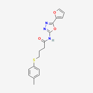 molecular formula C17H17N3O3S B2962923 N-(5-(呋喃-2-基)-1,3,4-恶二唑-2-基)-4-(对甲苯硫基)丁酰胺 CAS No. 941966-51-4