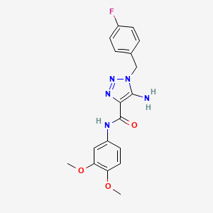 molecular formula C18H18FN5O3 B2962925 5-氨基-N-(3,4-二甲氧基苯基)-1-(4-氟苄基)-1H-1,2,3-三唑-4-甲酰胺 CAS No. 899973-15-0