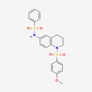 molecular formula C22H22N2O5S2 B2962927 N-(1-((4-methoxyphenyl)sulfonyl)-1,2,3,4-tetrahydroquinolin-6-yl)benzenesulfonamide CAS No. 946240-95-5