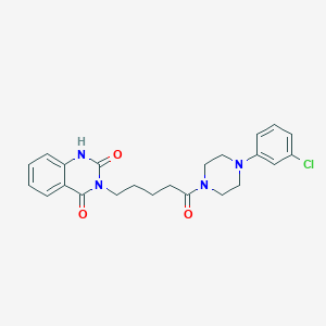 molecular formula C23H25ClN4O3 B2962928 3-[5-[4-(3-chlorophenyl)piperazin-1-yl]-5-oxopentyl]-1H-quinazoline-2,4-dione CAS No. 932990-20-0