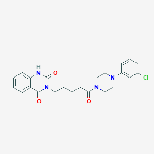 molecular formula C23H25ClN4O3 B2962928 3-[5-[4-(3-氯苯基)哌嗪-1-基]-5-氧代戊基]-1H-喹唑啉-2,4-二酮 CAS No. 932990-20-0