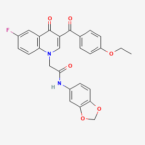 N-(1,3-benzodioxol-5-yl)-2-[3-(4-ethoxybenzoyl)-6-fluoro-4-oxoquinolin-1-yl]acetamide