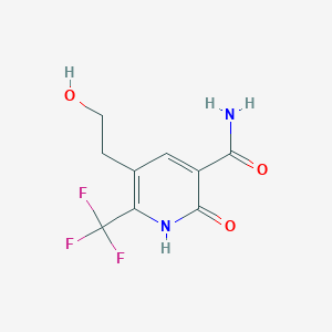 molecular formula C9H9F3N2O3 B2962938 5-(2-Hydroxyethyl)-2-oxo-6-(trifluoromethyl)-1,2-dihydropyridine-3-carboxamide CAS No. 953882-05-8