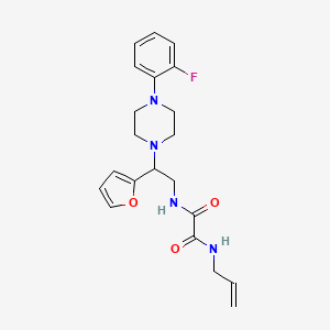 molecular formula C21H25FN4O3 B2962943 N1-烯丙基-N2-(2-(4-(2-氟苯基)哌嗪-1-基)-2-(呋喃-2-基)乙基)草酰胺 CAS No. 877632-83-2