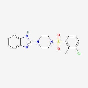 molecular formula C18H19ClN4O2S B2962945 2-(4-((3-氯-2-甲基苯基)磺酰基)哌嗪-1-基)-1H-苯并[d]咪唑 CAS No. 1210329-11-5