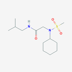 molecular formula C13H26N2O3S B296295 2-[cyclohexyl(mesyl)amino]-N-isobutyl-acetamide 