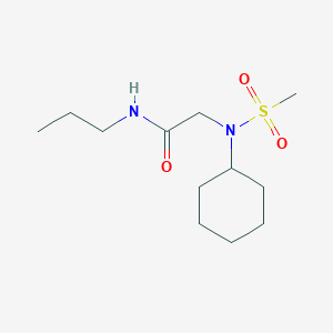 molecular formula C12H24N2O3S B296296 2-[cyclohexyl(methylsulfonyl)amino]-N-propylacetamide 