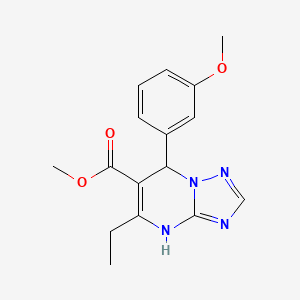 molecular formula C16H18N4O3 B2962969 Methyl 5-ethyl-7-(3-methoxyphenyl)-4,7-dihydro-[1,2,4]triazolo[1,5-a]pyrimidine-6-carboxylate CAS No. 725217-17-4