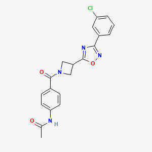 N-(4-(3-(3-(3-chlorophenyl)-1,2,4-oxadiazol-5-yl)azetidine-1-carbonyl)phenyl)acetamide