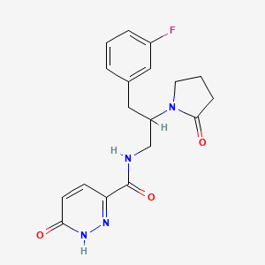 N-(3-(3-fluorophenyl)-2-(2-oxopyrrolidin-1-yl)propyl)-6-oxo-1,6-dihydropyridazine-3-carboxamide