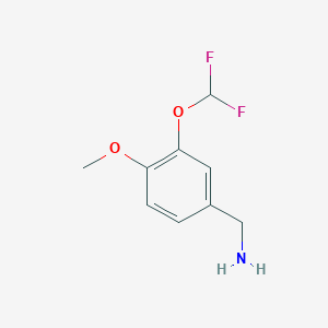 molecular formula C9H11F2NO2 B2962975 [3-(二氟甲氧基)-4-甲氧基苯基]甲胺 CAS No. 926251-50-5